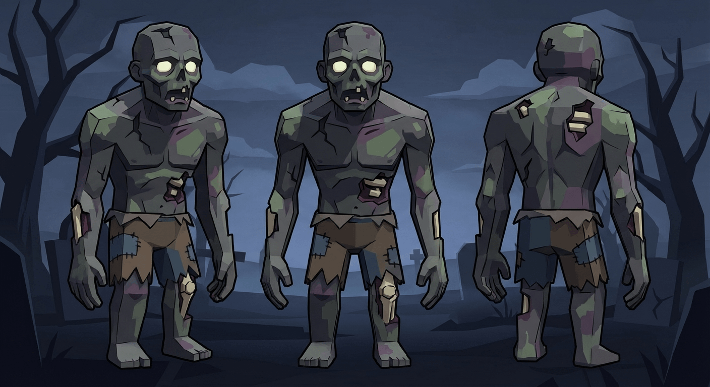 Stylized 3D Zombie Character